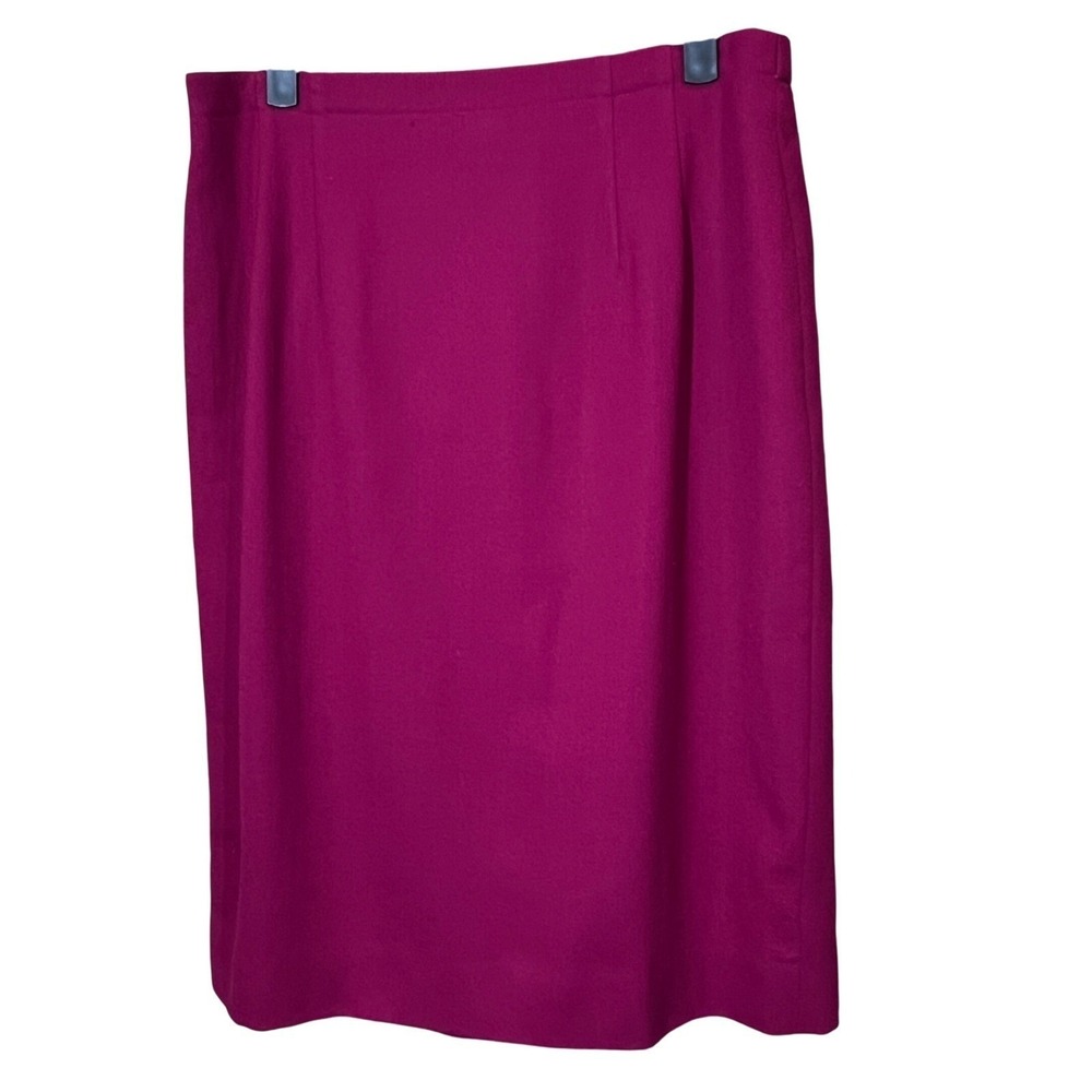 Talbots Magenta Pink 100% Wool Pencil Skirt Women 12